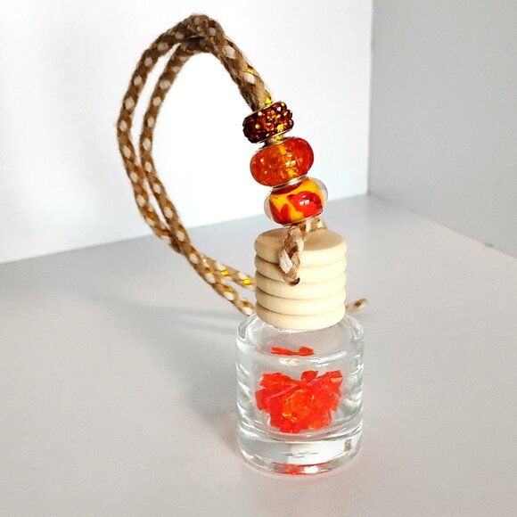 CAR Closet Air Freshener Refillable Fragrance Oil Hanging Bottle Orange - Picture 2 of 2